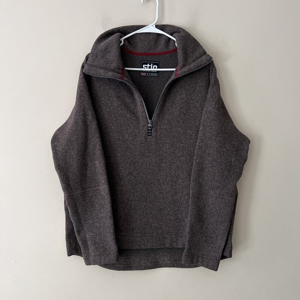 STIO Jackson Hole, WY Brown Fleece-lined Quarter Zip Pullover Women’s Large